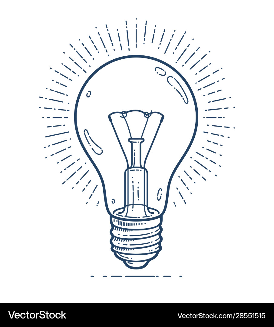 Light bulb idea simple linear icon science Vector Image