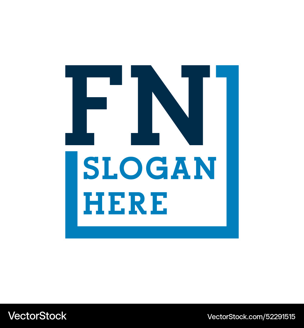 Minimal initials logo letters f and n fn initial Vector Image