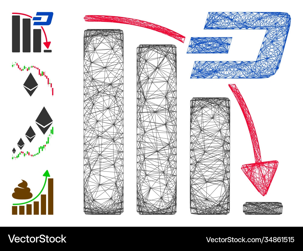 Network dash falling acceleration chart Vector Image
