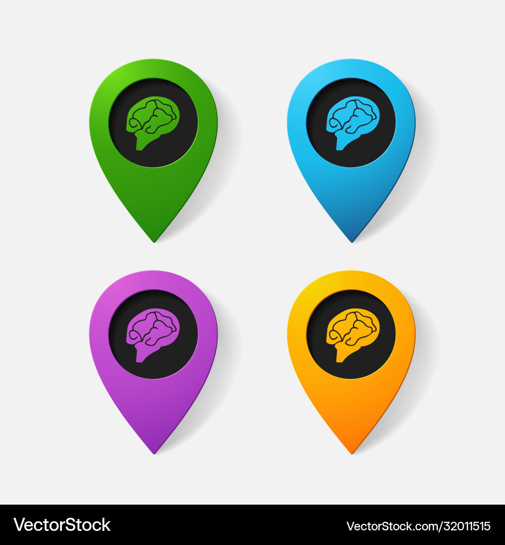 Realistic color pointer brain vector image