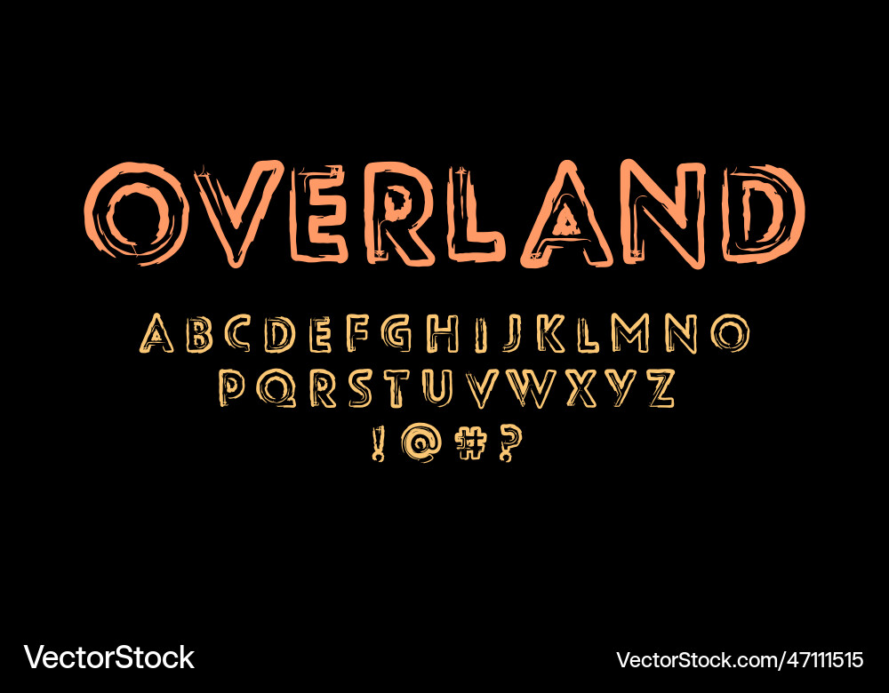 Sans serif font with a muddy pattern Sans serif font with a muddy pattern vector image