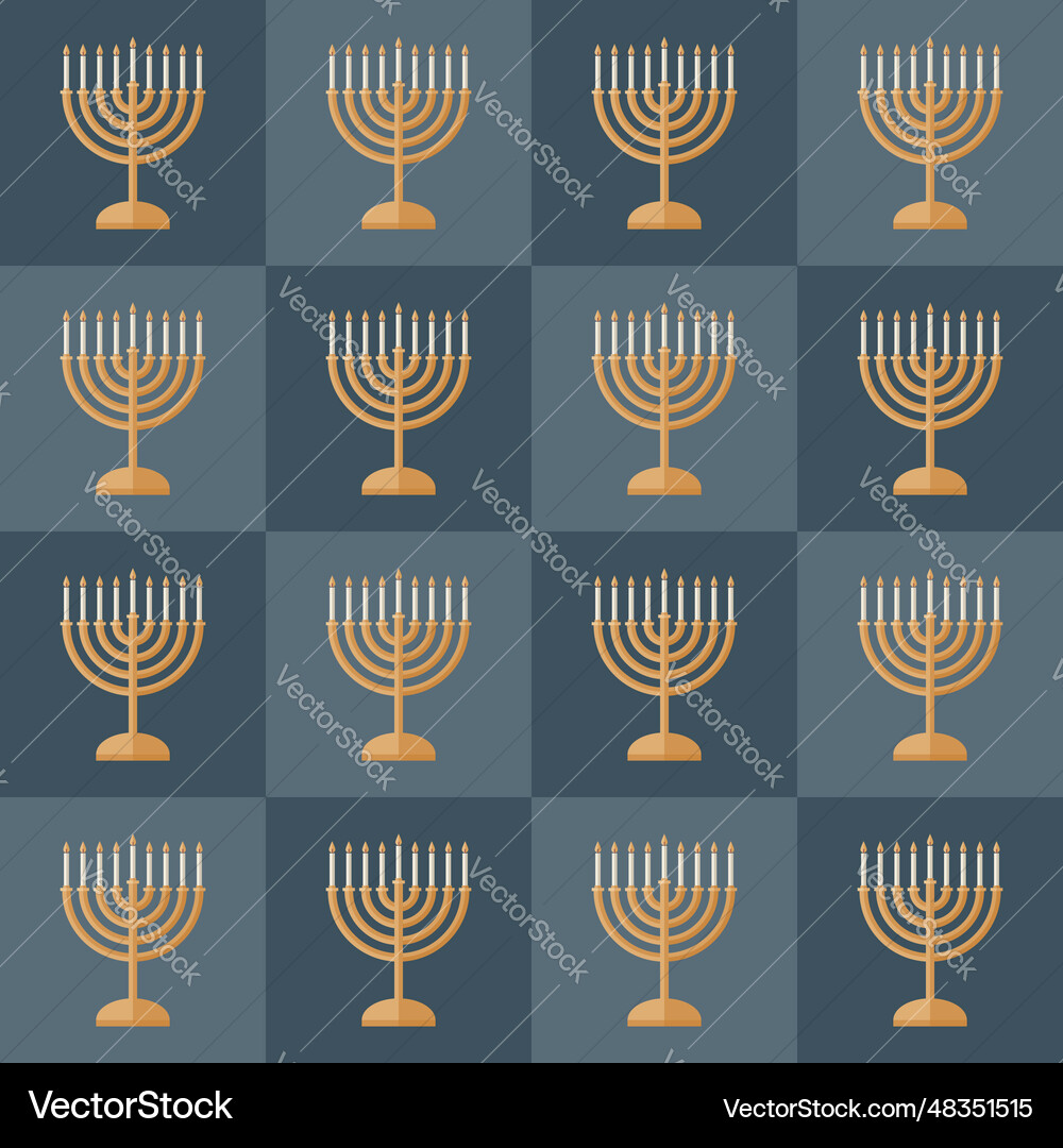 Seamless pattern with menorah for hanukkah Seamless pattern with menorah for hanukkah vector image