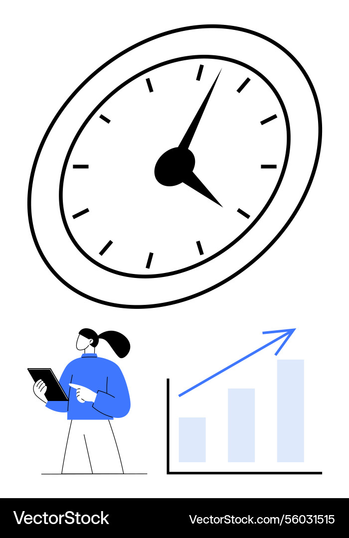 Time management with focus on growth and data Time management with focus on growth and data vector image