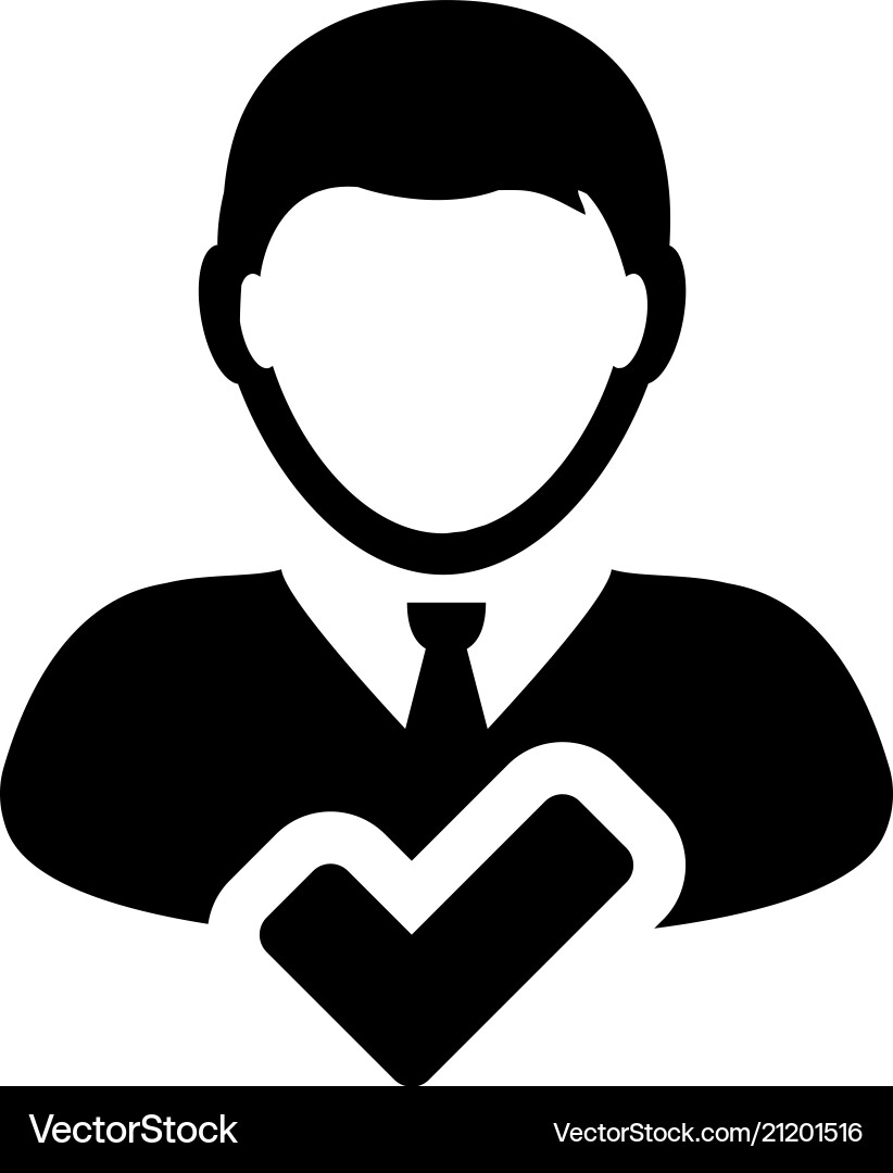 Accept user icon male person profile avatar sign Accept user icon male person profile avatar sign vector image