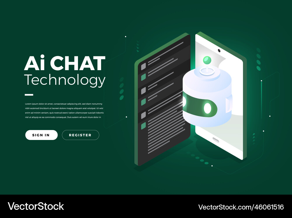 AI Chatbot Interface vector image