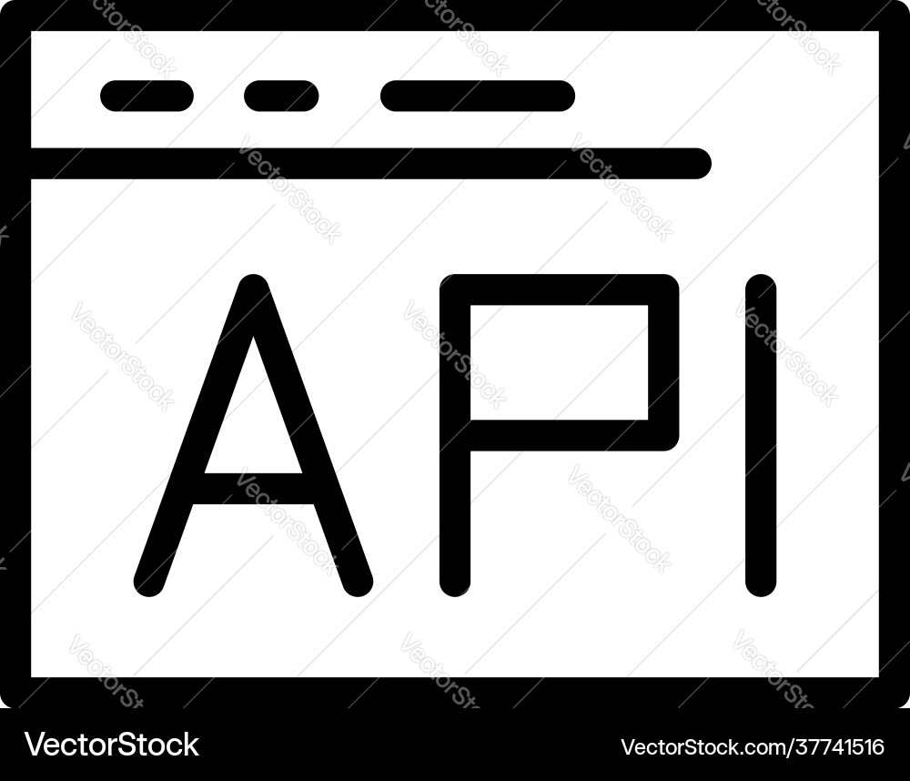 Api gear web window icon outline style Vector Image