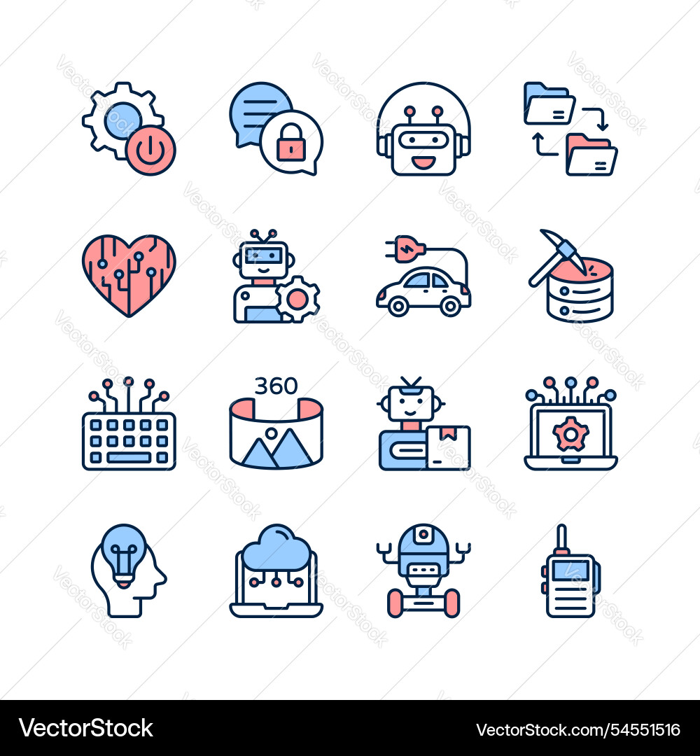 Artificial intelligence robotics and automation vector image