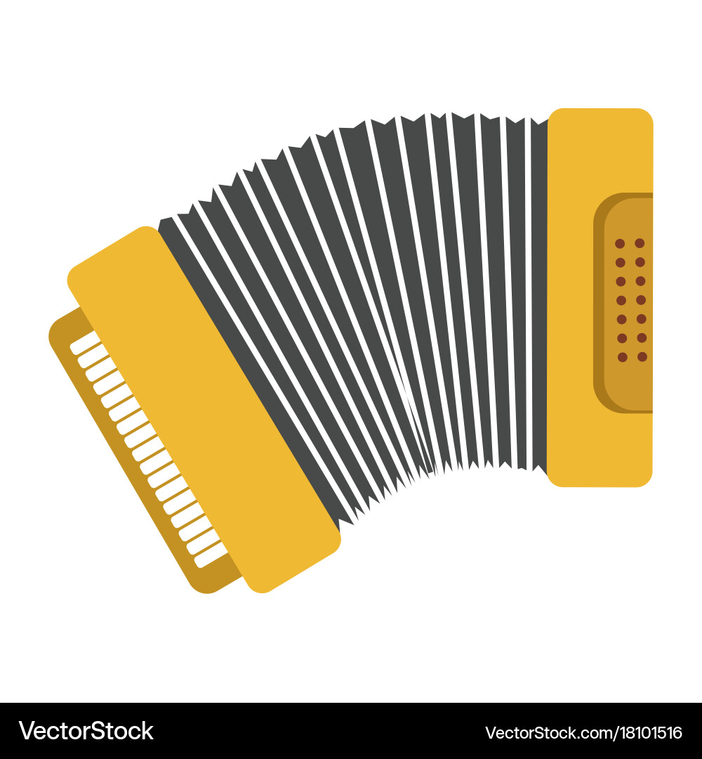 Bright yellow harmonic with keys and buttons Vector Image