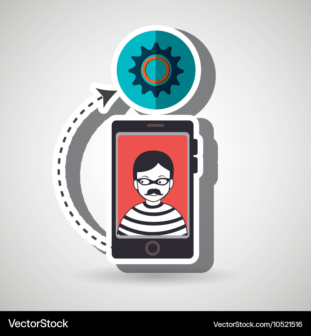 Cellphone hacker app icons vector image
