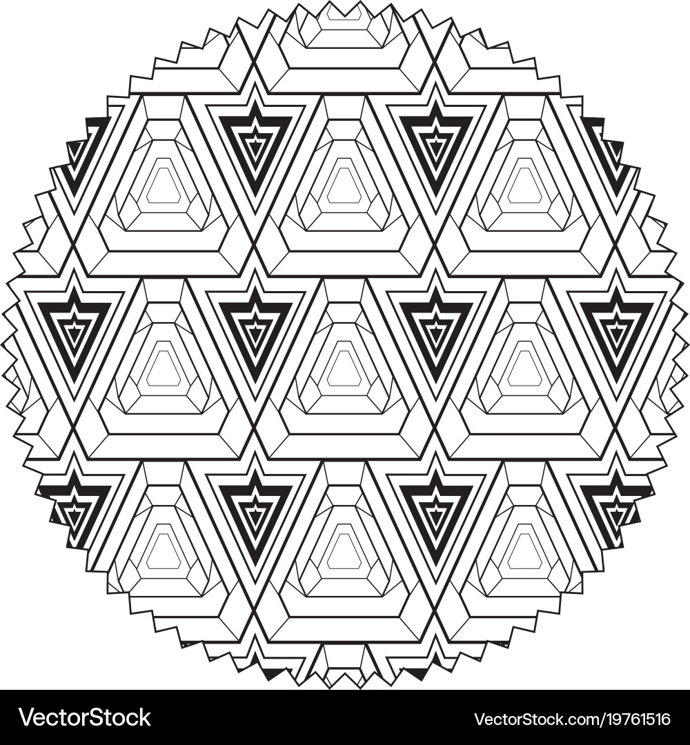 Circle with seamless pattern graphic background Vector Image