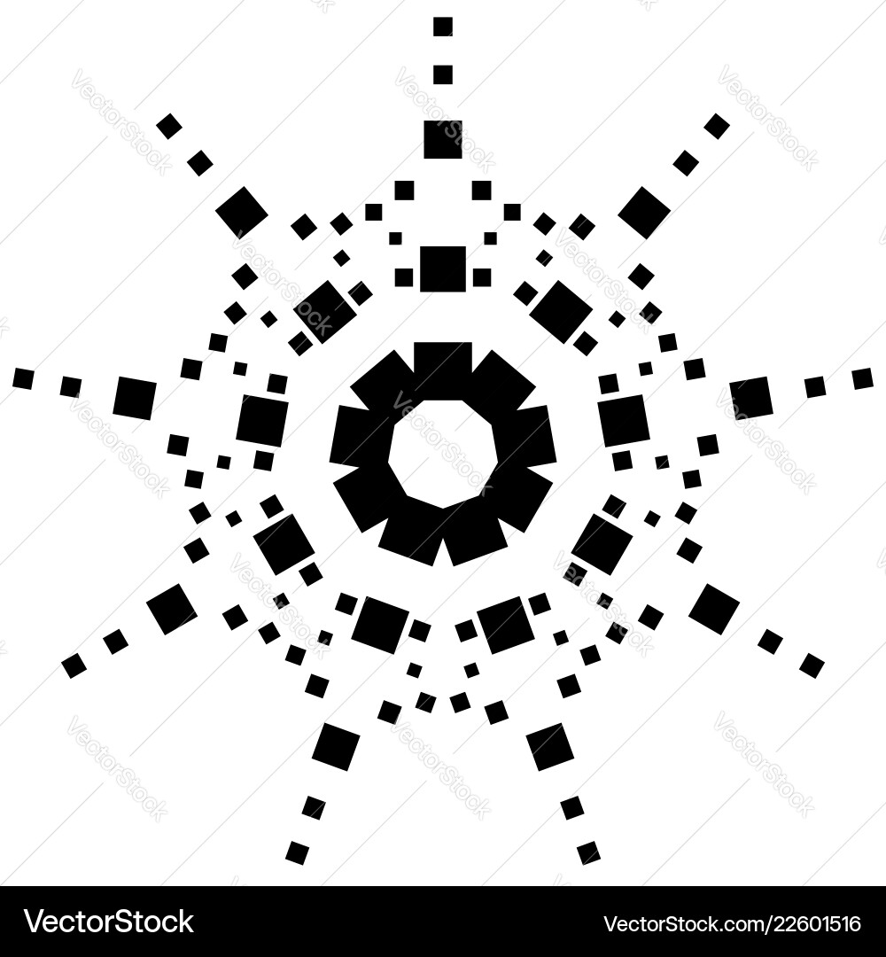 Circular element made of squares rotating Circular element made of squares rotating vector image