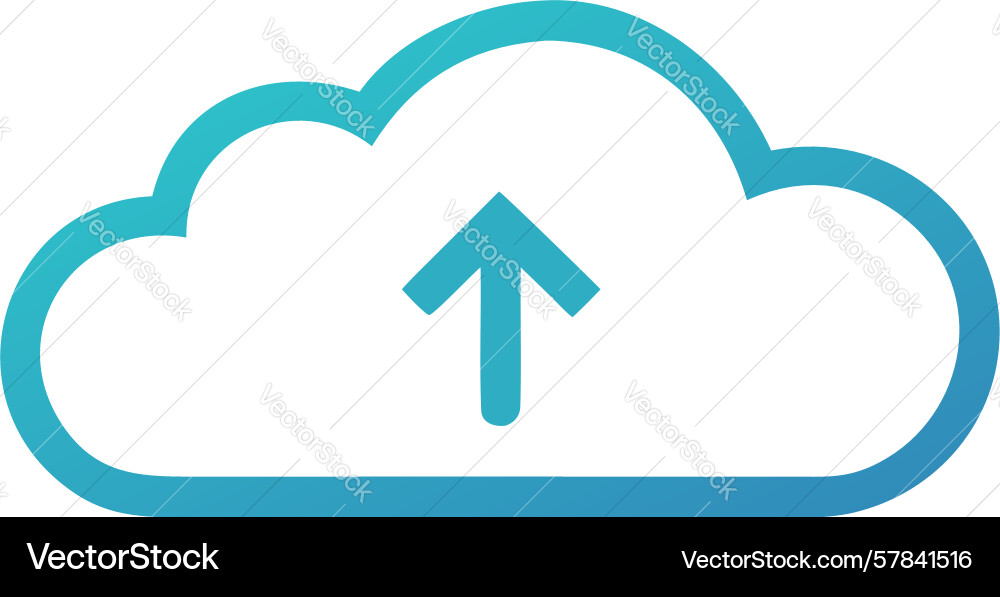Cloud data upload secure online storage symbol vector image