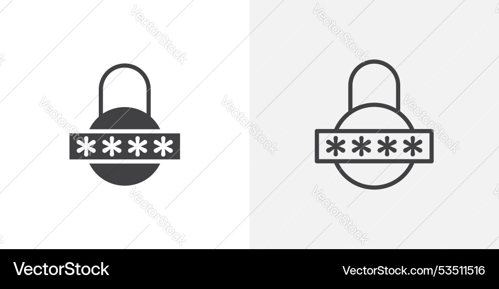 Code lockline in thin line black color flat Vector Image