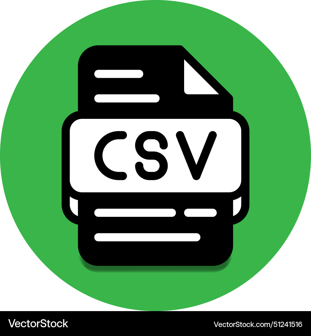Csv Dateityp Datenbank-Symbol Dokumentdateien vektorbild