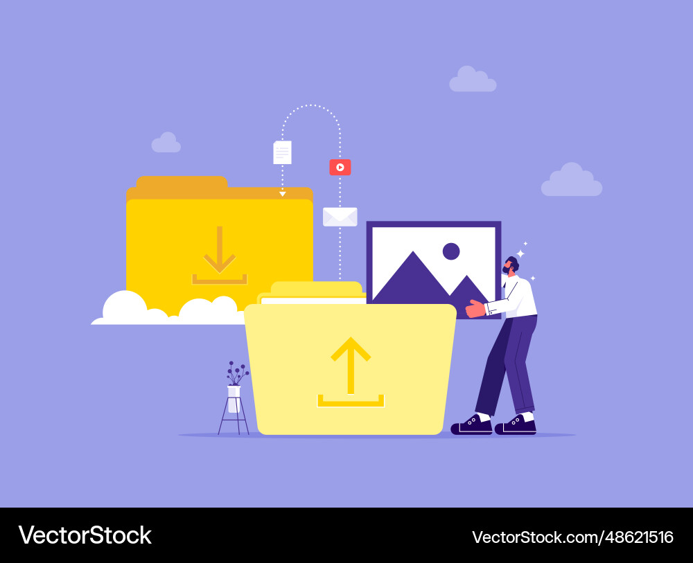 File transfer or digital data migration between File transfer or digital data migration between vector image