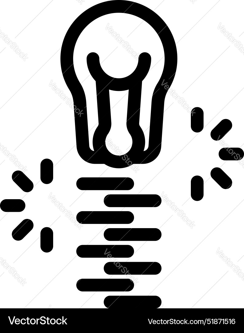 Light bulb shining with moving lines representing Light bulb shining with moving lines representing vector image