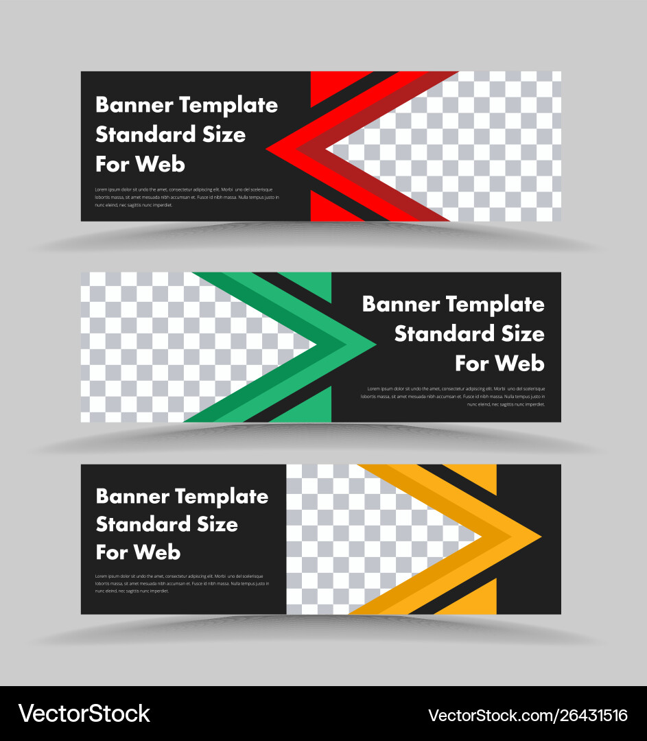 Modern Black Web Banners with Triangular Elements Vector Image