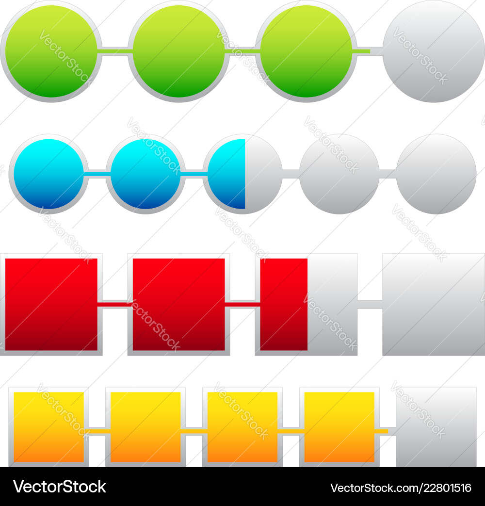 Progress indicators loading bars vector image