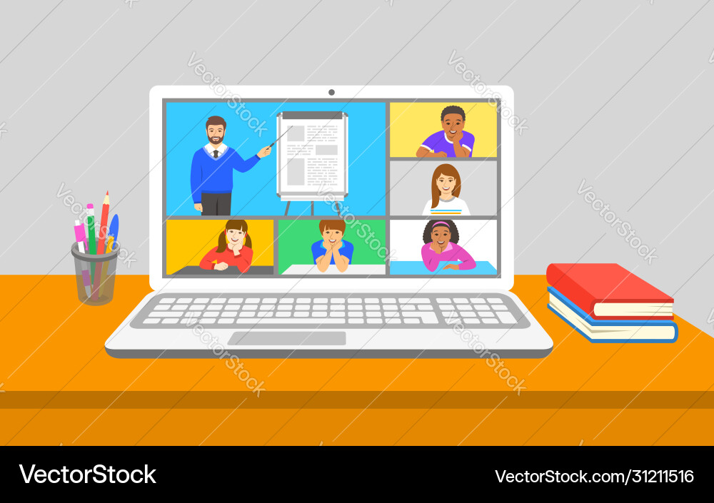 Remote Learning Class Royalty Free Vector Image