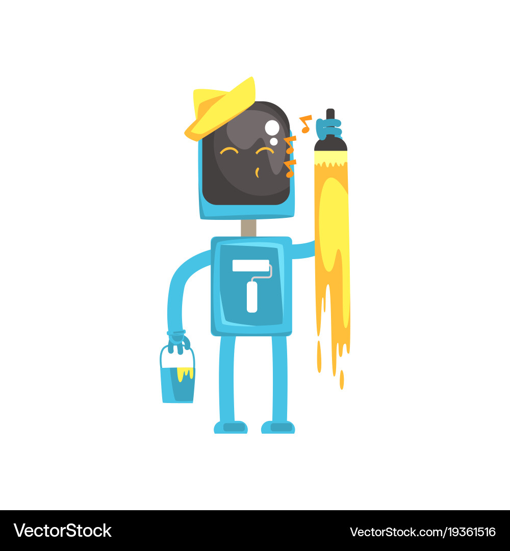 Robot Painter Android vector image