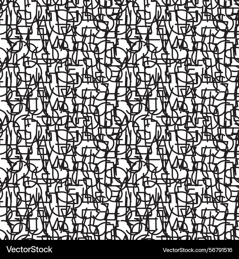 Seamless pattern of simple geometric font Vector Image