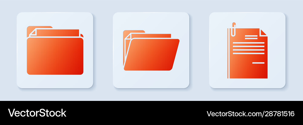 Set document folder and file Set document folder and file vector image