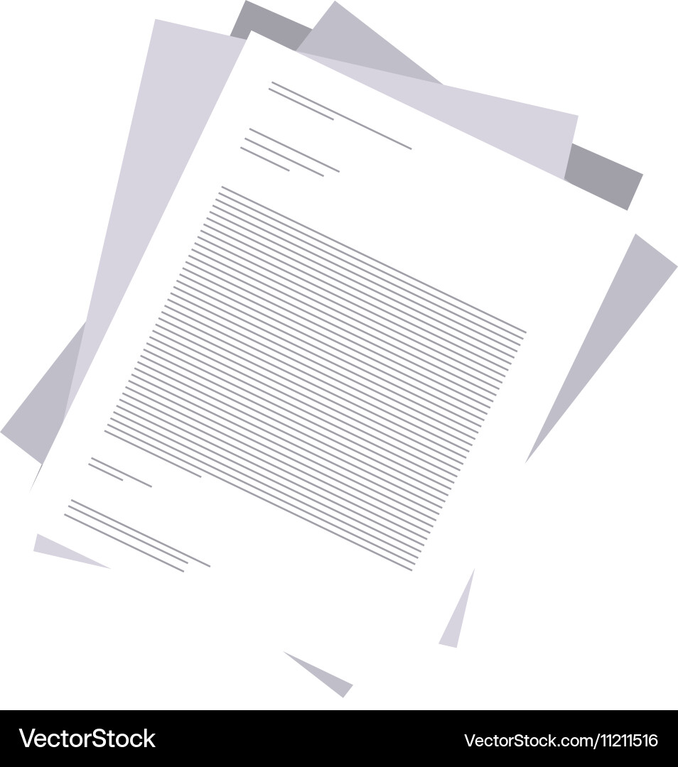 Stacked paper sheets with text vector image