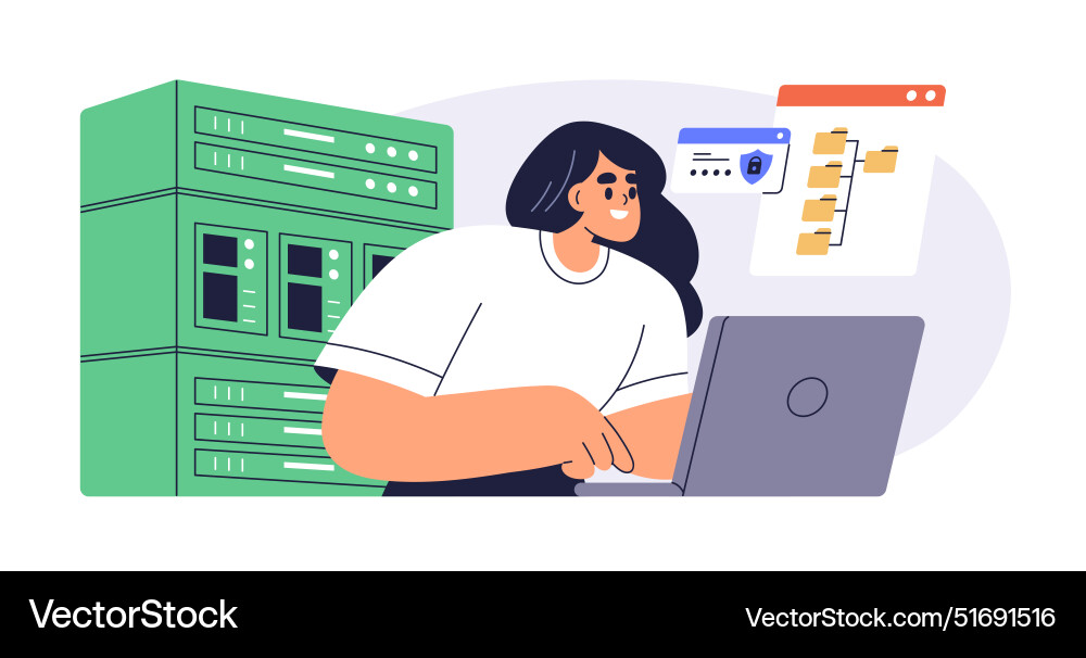 Systemadministrator und Serverdatenrechner Systemadministrator und Serverdatenrechner vektorbild