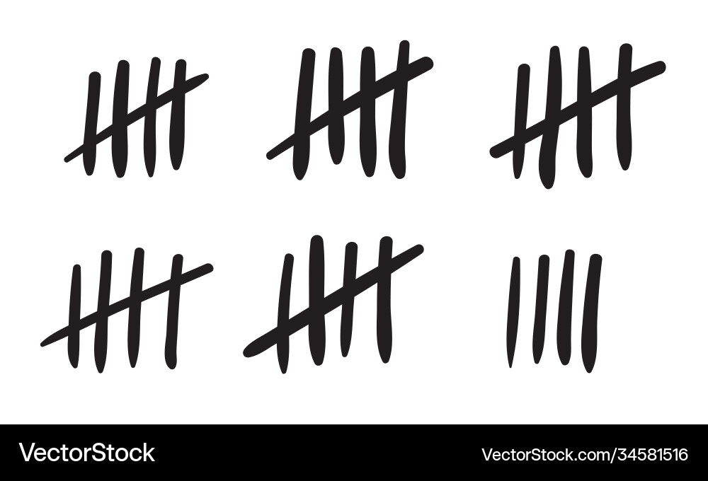 Tally Marks - Counting & Marking vector image
