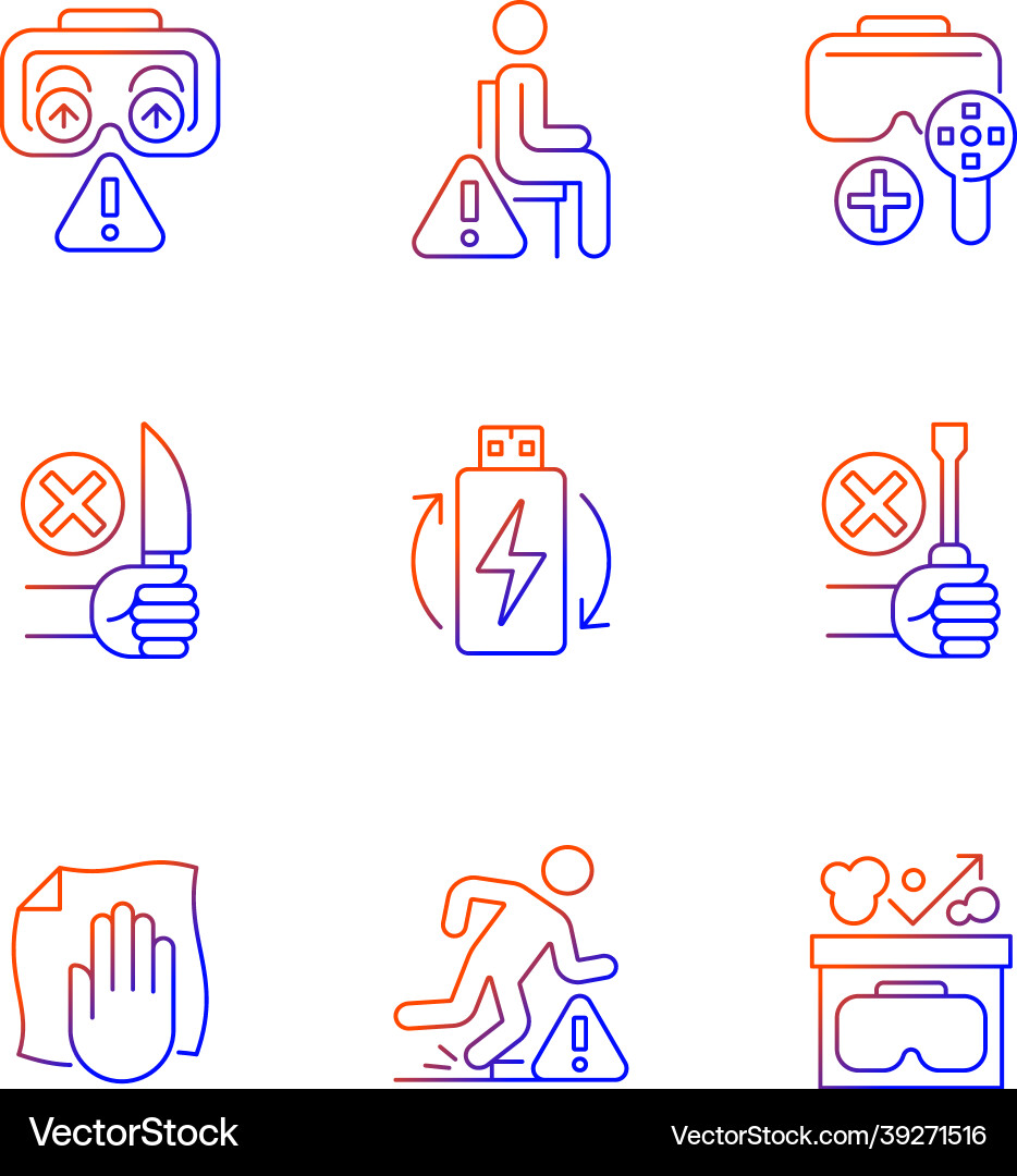 Virtual reality guide gradient linear manual Virtual reality guide gradient linear manual vector image