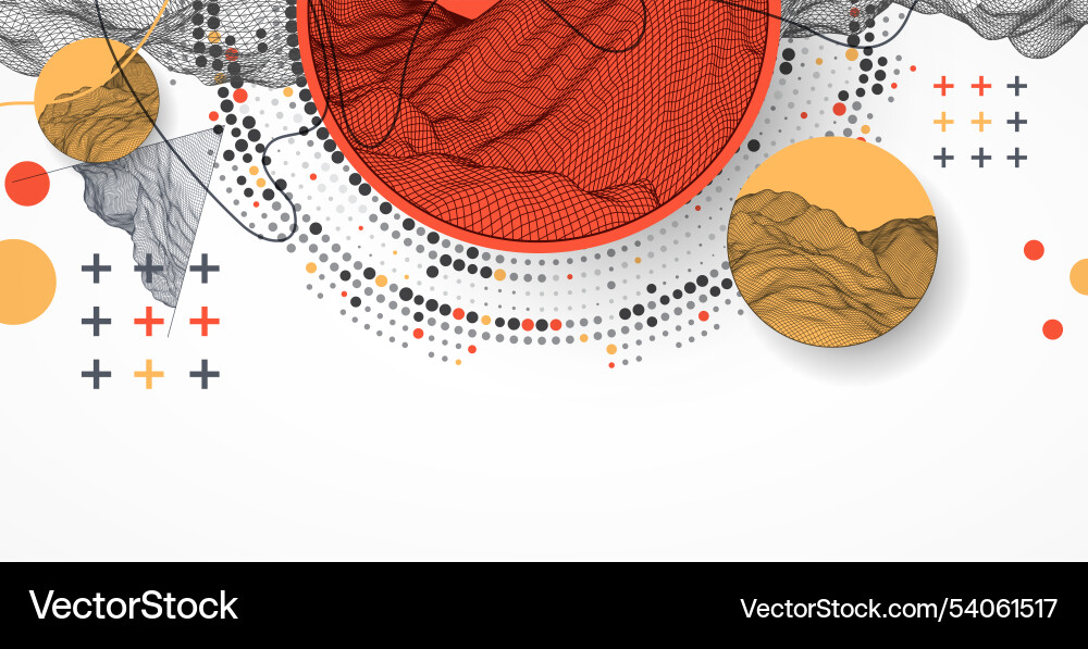Abstract wave is made in a frame style with half vector image