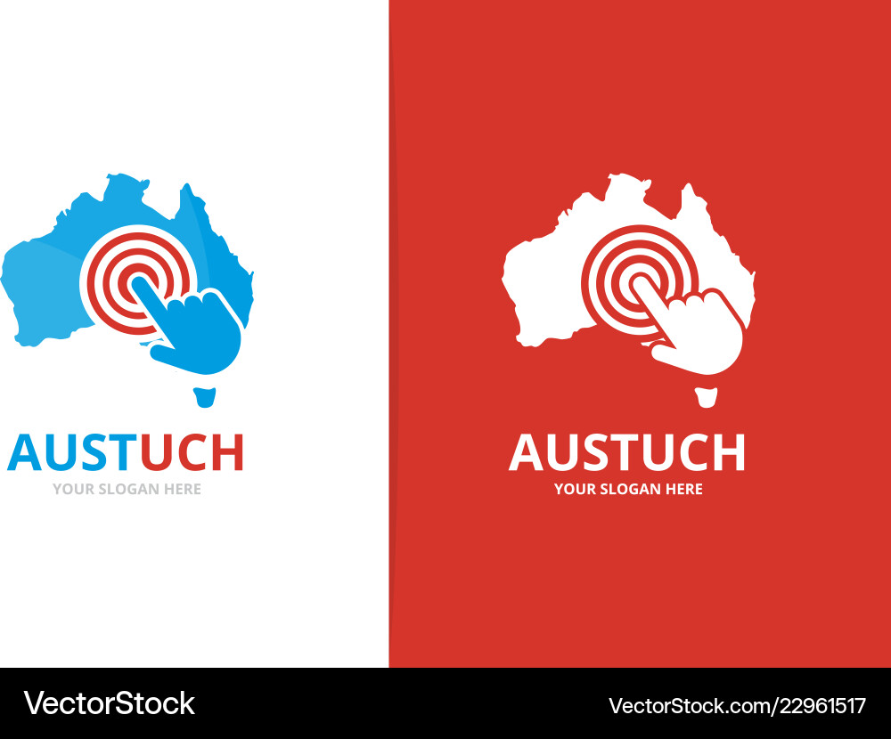 Australien und klicken Sie auf Logo Kombination Australien und klicken Sie auf Logo Kombination vektorbild