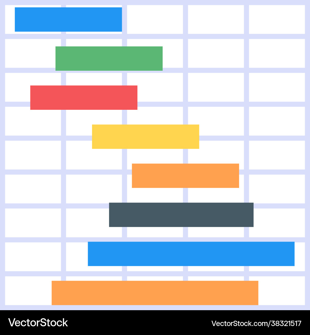 Basic gantt plot chart Vector Image