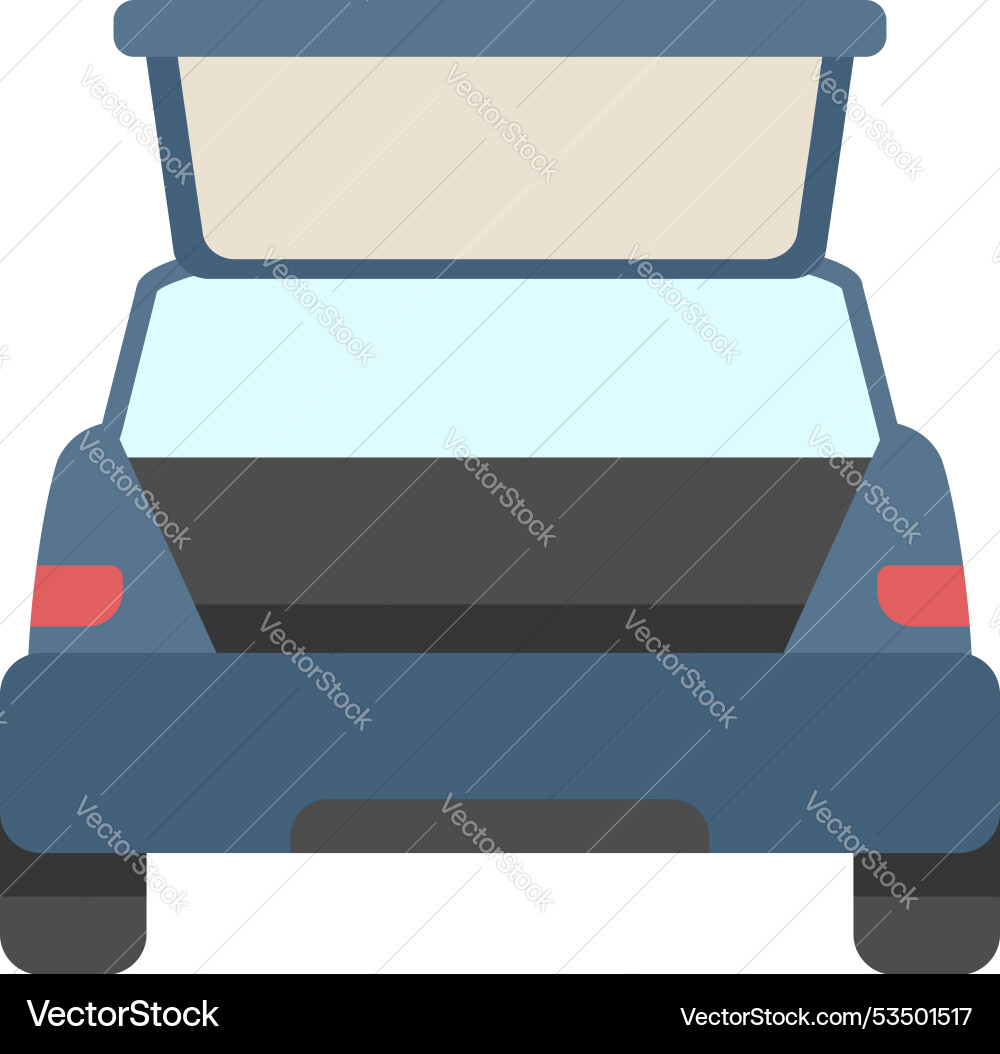 Blue car with open trunk ready for loading Blue car with open trunk ready for loading Vector Image