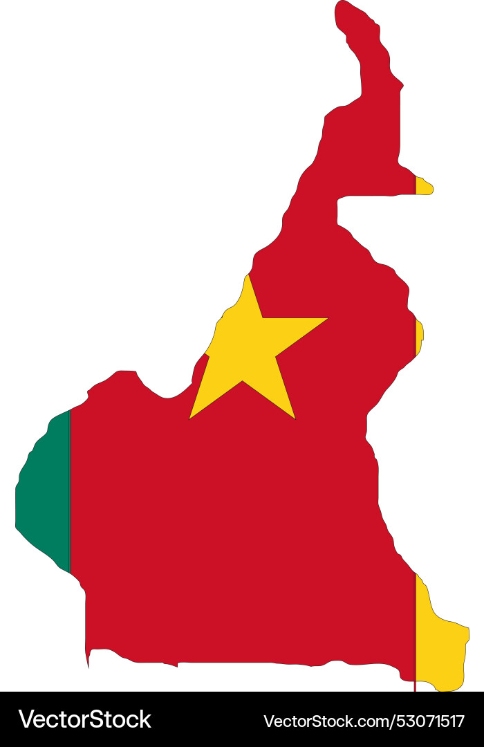 Cameroon flag in map Cameroon flag in map vector image