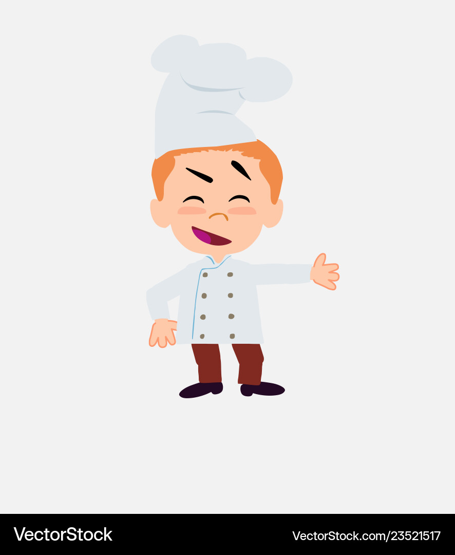 Chef showing something in an optimistic Chef showing something in an optimistic vector image