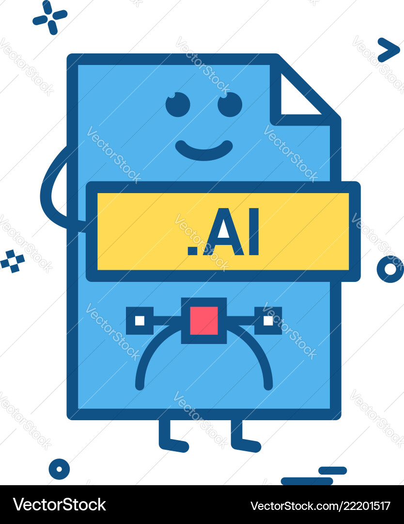Computer ai file format type icon design Computer ai file format type icon design vector image