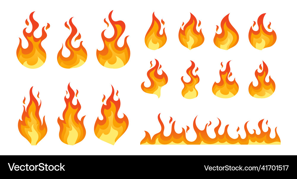 Fire campfire isolated torch flame burning Fire campfire isolated torch flame burning vector image