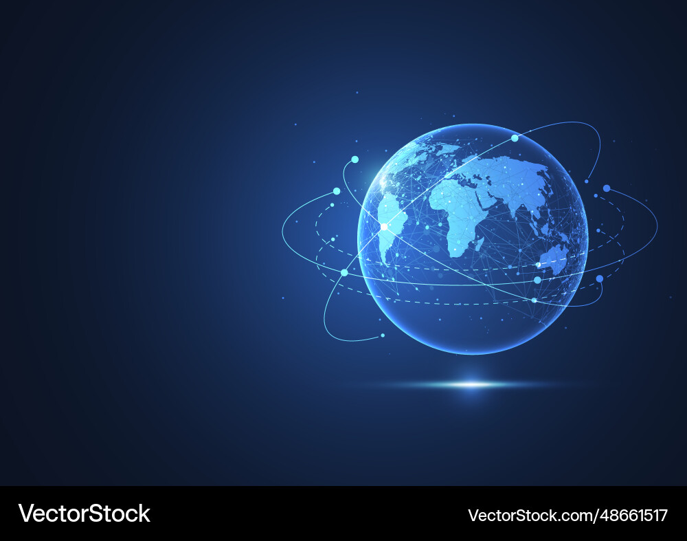 Global network connection world map point Vector Image