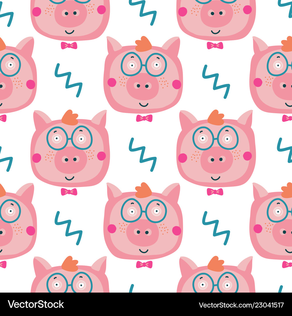 Hand-drawn with pig Hand-drawn with pig vector image