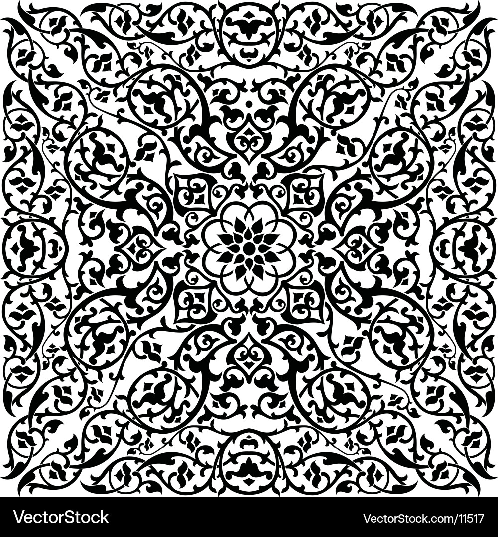 Intricate Floral Scroll Pattern vector image