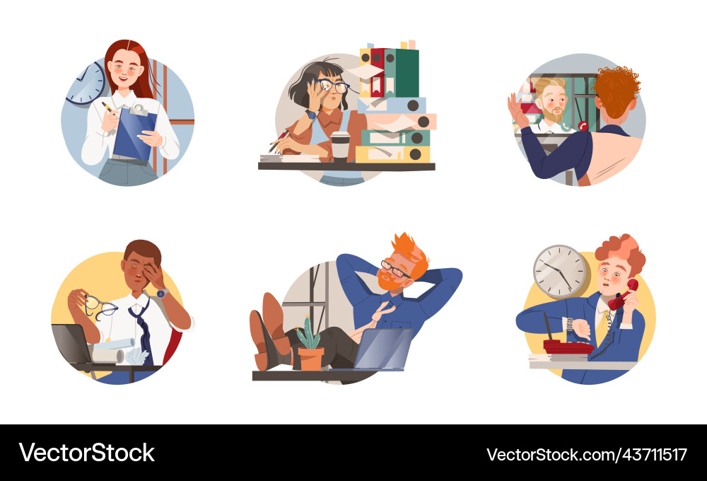 Man and woman office worker at workspace Vector Image