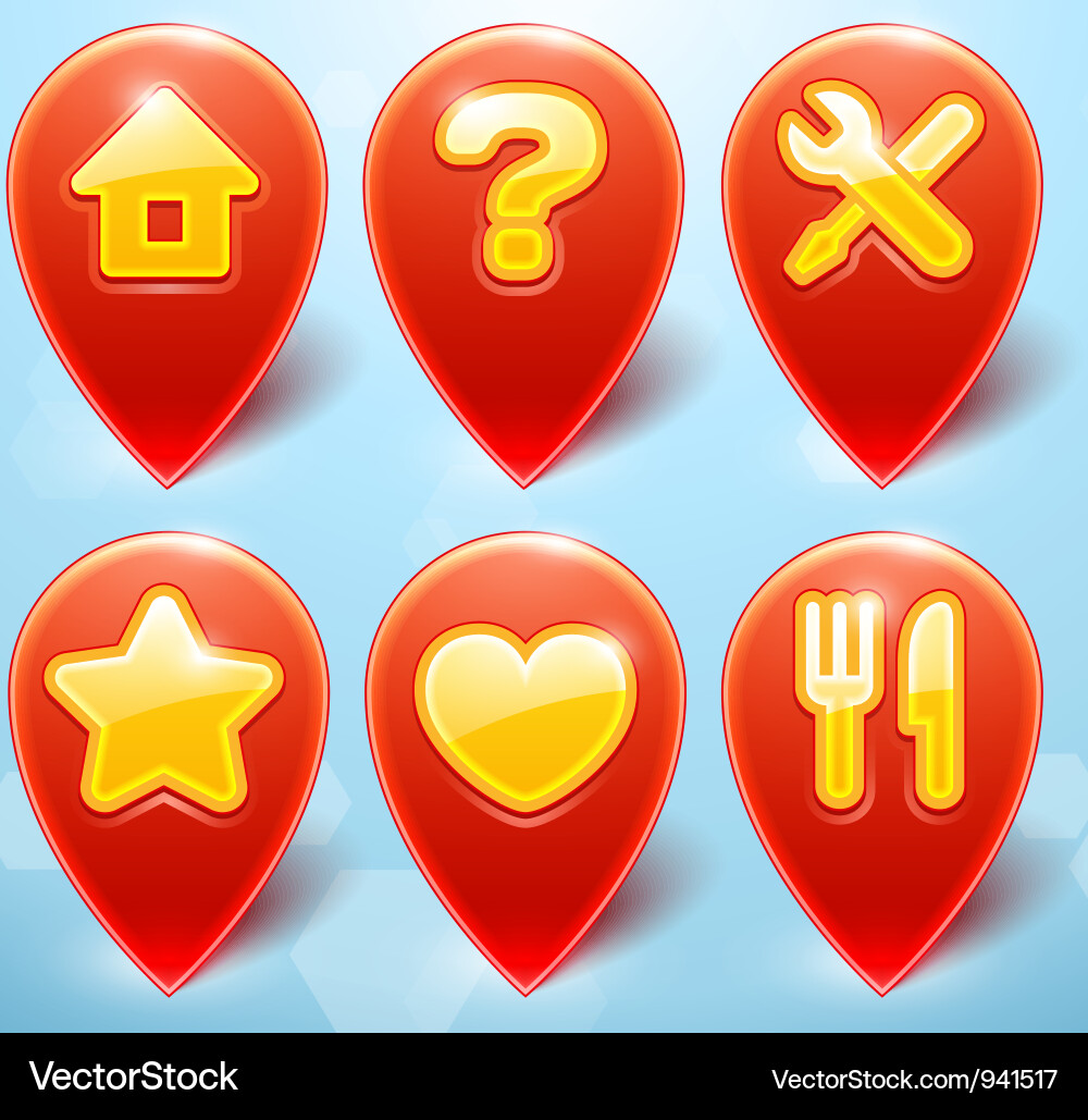 Map Marker Set - Location Icons vector image