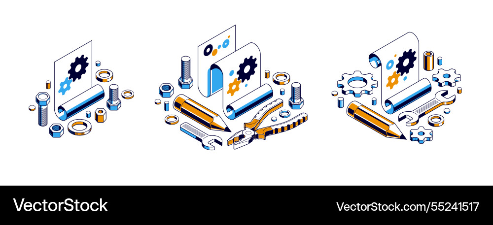 Mechanical engineering project in embodiment Mechanical engineering project in embodiment vector image