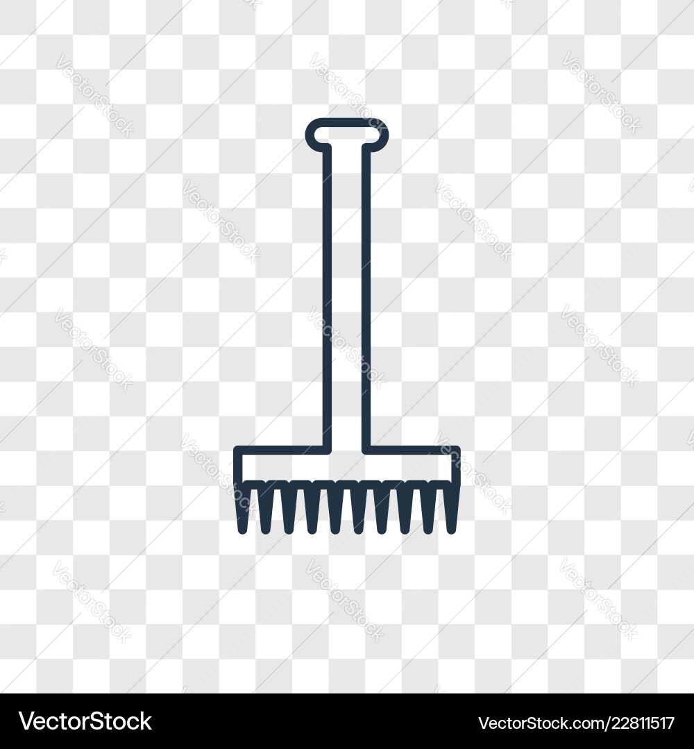 Rake concept linear icon isolated on transparent Rake concept linear icon isolated on transparent vector image