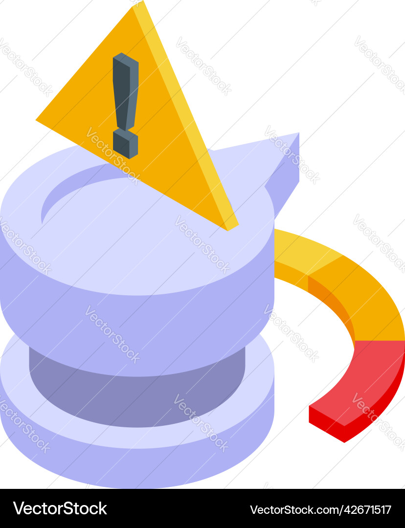 Risk button icon isometric chart control Vector Image