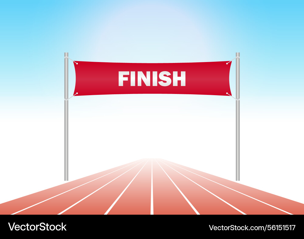 Running track with start or finish line Vector Image
