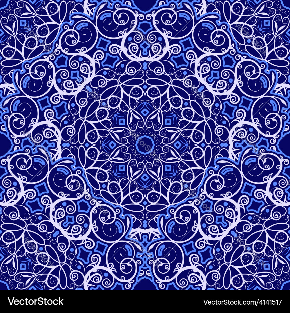 Seamless background of circular patterns navy Vector Image