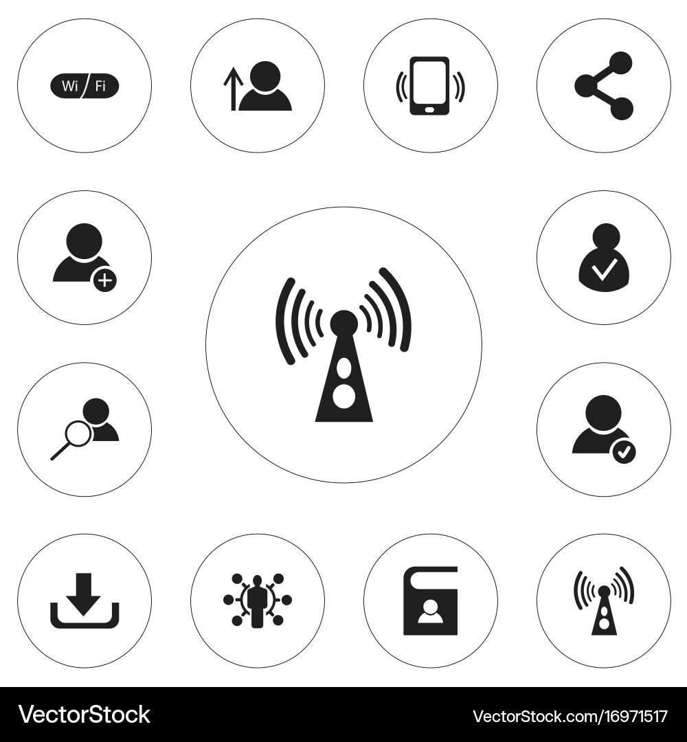 Set of 12 editable global icons includes symbols vector image