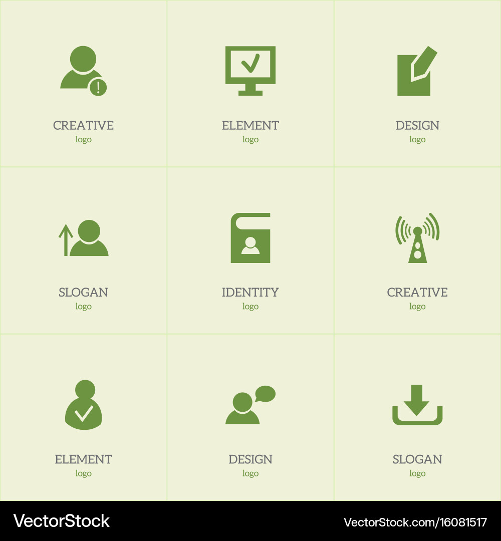 Set of 9 editable web icons includes symbols vector image
